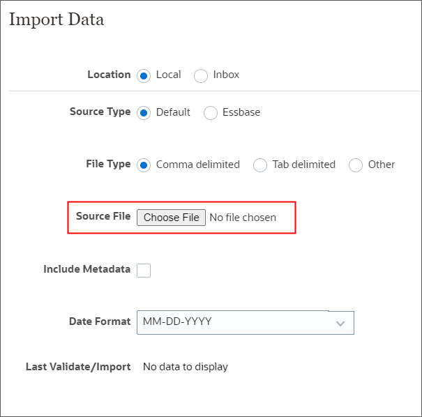 Import Options